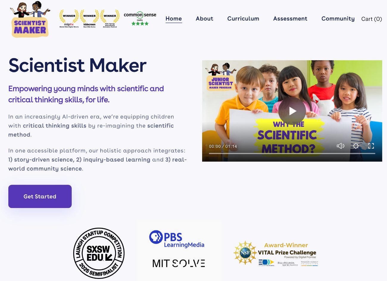 Scientist Maker platform home page