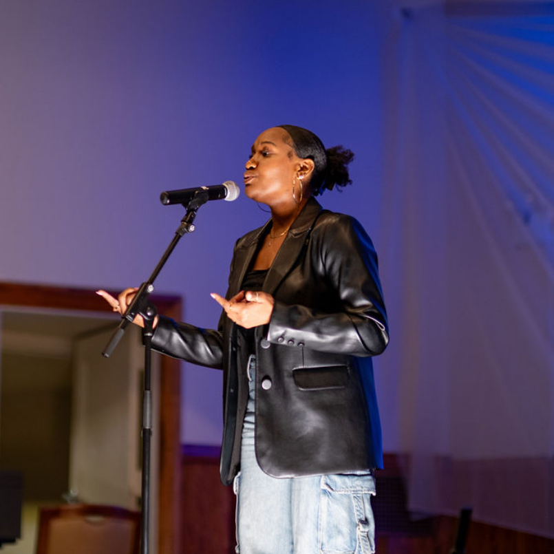 Precious Elam performing spoken word
